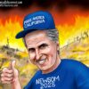 Democrap governor of California Gavin Newscum gets called out for being a jew-puppet and for ruining his home state